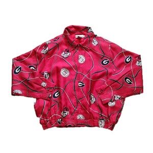 Vintage Castles Sport Silk Georgia Bulldogs Jacket Red UGA 90s Size XL